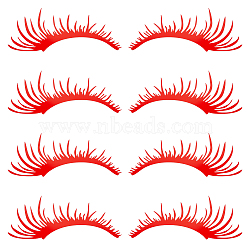 PET Eyelash Car Stickers, Waterproof Self Adhesive Eyelash Decals for Car Headlight Decor, Red, 117x264x0.1mm, Sticker: 110x252mm(STIC-WH0004-04C)