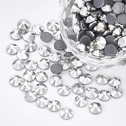 Hotfix Rhinestone, Glass Rhinestone Flat Back Cabochons, Half Round, Jet Metallic Silver, SS8, 2.3~2.4x1mm, about 1440pcs/bag(RGLA-S003-08SS-01)