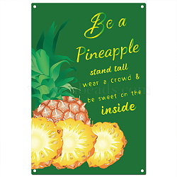 Rectangle with Word Vintage Metal Iron Sign Poster, for Home Wall Decoration, Pineapple Pattern, 200x300x0.5mm(AJEW-WH0157-250)