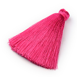 Nylon Thread Tassel Big Pendant Decorations, Fuchsia, 63~71x20~22mm(FIND-S227-04)