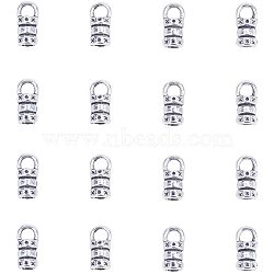 Alloy Ribbon Ends, Antique Silver, 10x5x4mm, Hole: 3x2.5mm(FIND-NB0001-10)