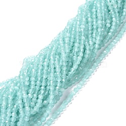 Cat Eye Beads Strands, Round, Faceted, Pale Turquoise, 3mm, Hole: 0.2mm, 14.17 inch(36cm), 122pcs/strand(X-CE-I005-B34)
