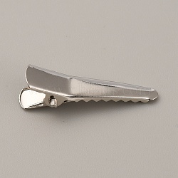 Iron Alligator Hair Clip Findings, Platinum, 30x9x9mm(FIND-TAC0014-74D-1)