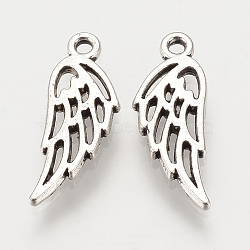 Tibetan Style Alloy Pendants, Wing, Cadmium Free & Nickel Free & Lead Free, Antique Silver, 18x6.5x1.5mm, Hole: 1mm, 2170pcs/1000g(TIBEP-S315-01AS-NR)
