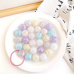 Transparent Crackle Acrylic Beads, Round, Mixed Color, 19x18.7mm, Hole: 3.5mm(TACR-F008-08)