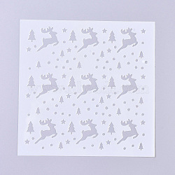 Christmas Theme Plastic Reusable Drawing Painting Stencils Templates, for Painting on Fabric Canvas Tiles Floor Furniture Wood, Reindeer, Clear, 130x130x0.2mm(DIY-G027-D02)