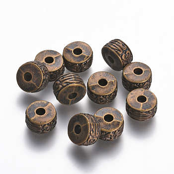 CCB Plastic Beads, Flat Round, Antique Bronze, 13x7.5mm, Hole: 3.5mm