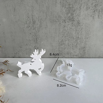 DIY Christmas Theme Silicone Molds, for UV Resin & Epoxy Resin Craft Making, White, Deer, 83x92x12mm, Inner Diameter: 72x58mm