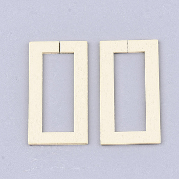 Spray Painted Wood Linking Rings, Quick Link Connectors, Rectangle, PapayaWhip, 45x24x1.5mm, Inner Measure: 35x13mm