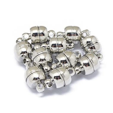 Real Platinum Plated Barrel Brass Magnetic Clasps