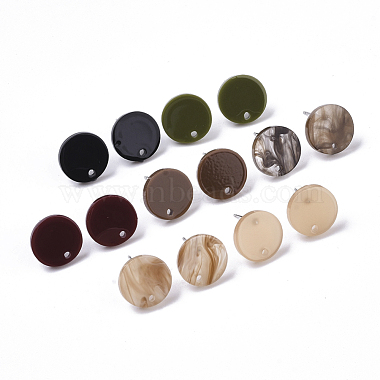 Cellulose Acetate(Resin) Stud Earring Findings(KY-R022-018)-2