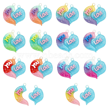 Mixed Color Word Resin Pendants