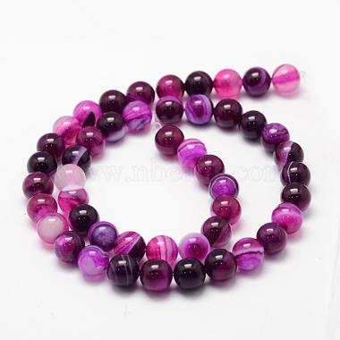 Natural Striped Agate/Banded Agate Bead Strands(G-K155-A-8mm-02)-4