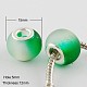 Two Tone Large Hole Rondelle Rubberized Glass European Beads(X-GPDL-Q011-05A)-1