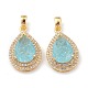 Golden Plated Brass Micro Pave Clear Cubic Zirconia Pendants(ZIRC-F123-01D)-2
