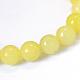 Jade naturel de citron chapelets de perles rondes(G-E334-6mm-07)-2