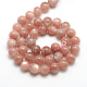 Grade AAA Natural Gemstone Sunstone Round Beads Strands(G-E251-34-4mm)-2