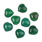 Natural Green Onyx Agate Cabochons, Dyed & Heated, Heart, 19~20x20x7mm(G-G350-05)