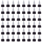100Pcs Plastic Bottle Caps, Column, Black, 39x21mm, Inner Diameter: 17mm(KY-OC0001-46A)