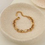 304 Stainless Steel Figaro Chains Bracelets for Women, Golden, 6.69 inch(17cm)(SA-CBA4051-10G)