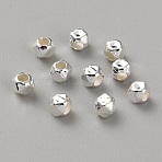 925 Sterling Silver Beads, Polygon, Silver, 3x3x3mm, Hole: 1.4mm(STER-WH0019-20C)