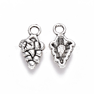 Tibetan Style Alloy Charms, Grape, Cadmium Free & Lead Free, Antique Silver, 13x7x2mm, Hole: 1.8mm(X-TIBEP-S319-090AS-RS)