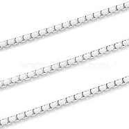 Spray Painted Stainless Steel Box Chains, Venetian Chains, with Spool, Unwelded, White, 3x2.5x2mm(CHS-L027-13)