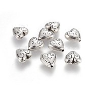 CCB Plastic Beads, Heart, Antique Silver, 11x11x6mm, Hole: 1.6mm(CCB-F016-06AS)