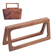Wood Bag Handles, for Handmade Bag Handbags Purse Handles Replacement, Rectangle, Camel, 19.7x8.8x0.85cm, Inner Diameter: 17.3x6.3cm(FIND-WH0127-05A)