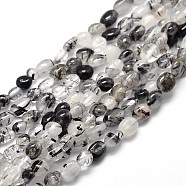Natural Rutilated Quartz Nuggets Beads Strands, Tumbled Stone, 5~10x6~7x3~7mm, hole: 1mm, about 14.9 inch~15.7 inch(G-J335-20)