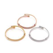 304 Stainless Steel Torque Bangle Sets, Cuff Bangle Sets, Mixed Color, 2-1/8 inch(5.45cm), 3pcs/set(BJEW-L642-12)