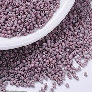 MIYUKI Delica Beads, Cylinder, Japanese Seed Beads, 11/0, (DB0379) Matte Opaque Dusty Mauve Luster, 1.3x1.6mm, Hole: 0.8mm, about 20000pcs/bag, 100g/bag(SEED-J020-DB0379)