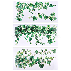 3 Sheets 3 Styles PVC Waterproof Decorative Stickers, Self Adhesive Decals for Furniture Decoration, Leaf, 300x150mm, 1 sheet/style(DIY-WH0404-044)