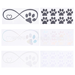 SUPERFINDINGS Waterproof PET Decoration Sticker, for Window or Stairway Home Decoration, Dog Paw Print, Mixed Color, 14~18x7.7~8cm(DIY-FH0002-77)