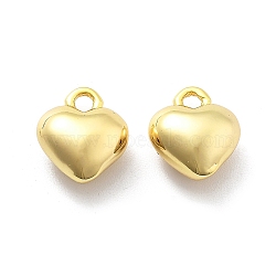 Brass Pendants, Heart Charms, Real 18K Gold Plated, 11.5x9.5x5.5mm, Hole: 1.8mm(KK-U049-03G-01)
