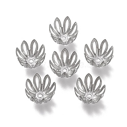 Non-Tarnish 304 Stainless Steel Fancy Bead Caps, Multi-Petal, Flower, Stainless Steel Color, 11x11x7mm, Hole: 1.2mm(STAS-K194-17P)