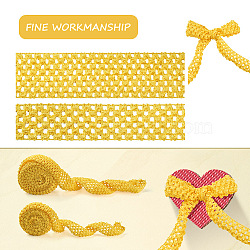 2 Rolls 2 Sizes Polyester Elastic Ribbon, for Hair Band Making, Yellow, 1roll/style(EW-TA0001-02B)