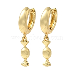 Rack Plating Brass Hoop Earrings, Cadmium Free & Lead Free, Long-Lasting Plated, Candy, Real 18K Gold Plated, 32x4.5mm(EJEW-B062-45G)