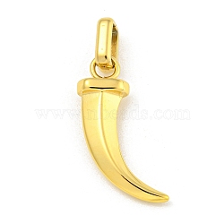 Ion Plating(IP) 304 Stainless Steel Pendants, Horn Charm, Golden, 25x15x5.5mm, Hole: 4x5mm(STAS-F307-32G)