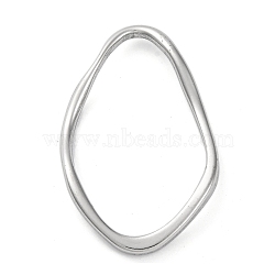 304 Stainless Steel Linking Rings, Textured Oval, Stainless Steel Color, 45.5x28.5x5mm(STAS-K293-11P)