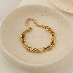 304 Stainless Steel Figaro Chains Bracelets for Women, Golden, 6.69 inch(17cm)(SA-CBA4051-10G)