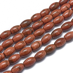 Synthetic Goldstone Beads Strands, Oval, 12x8mm, Hole: 1mm, about 33pcs/strand, 15.3 inch(39cm)(G-G793-13A-01)