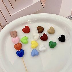 Opaque Acrylic Beads, Heart, Mixed Color, 19.5x20.8x11.2mm, Hole: 2.5mm(X-OACR-N138-40)
