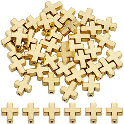 40Pcs Tibetan Style Alloy Beads, Cadmium Free & Lead Free, Cross, Antique Golden, 15x12x5mm, Hole: 2mm(TIBEB-SP0001-12AG)