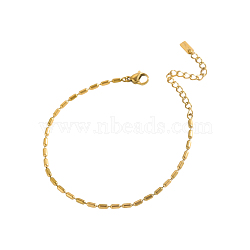 304 Stainless Steel Ball Chains Bracelets, Ion Plating(IP), Real 18K Gold Plated, 6.69 inch(17cm)(STAS-OY016-98G)