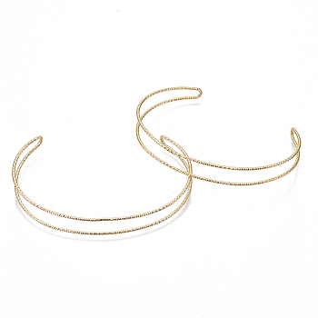 Brass Cuff Bangles Making, Textured, Nickel FreeFree, Real 18K Gold Plated, Inner Diameter: 2-3/8 inch(6cm)