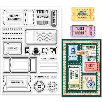 Custom PVC Plastic Clear Stamps, for DIY Scrapbooking, Photo Album Decorative, Cards Making, Mixed Shapes, 160x110x3mm