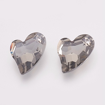 K9 Glass Rhinestone Pendants, Imitation Austrian Crystal, Faceted, Heart, Satin, 17x12x5mm, Hole: 1.6mm