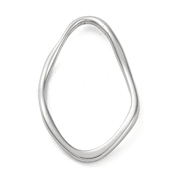 304 Stainless Steel Linking Rings, Textured Oval, Stainless Steel Color, 45.5x28.5x5mm