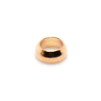 Brass Crimp Beads, Rondelle, Nickel Free, Light Gold, 4x2mm, Hole: 2.5mm, about 500pcs/bag